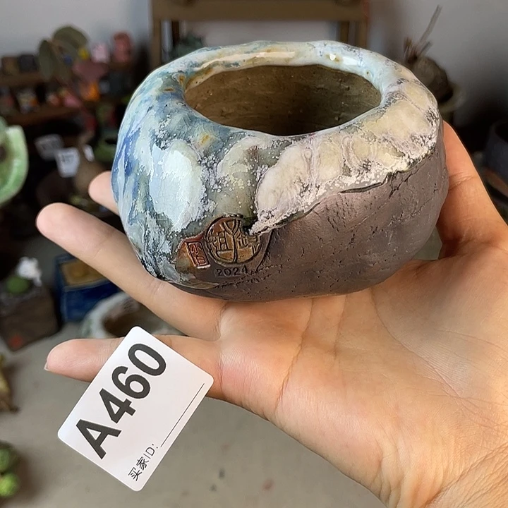 小白孤品 蛋壳盆 内口6*5.5左右 块根盆