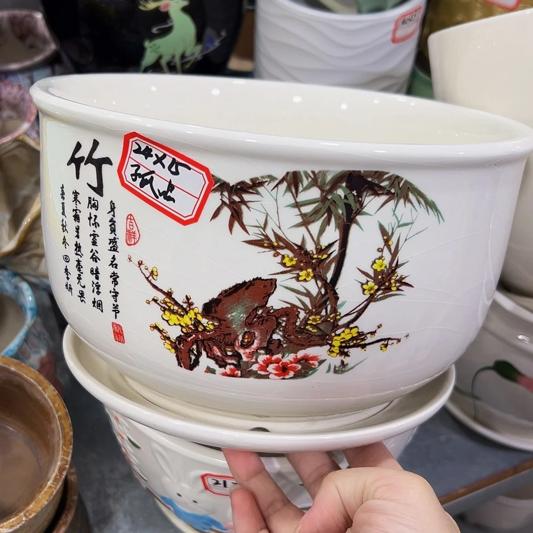 外贸尾单陶瓷花盆凑10米包邮