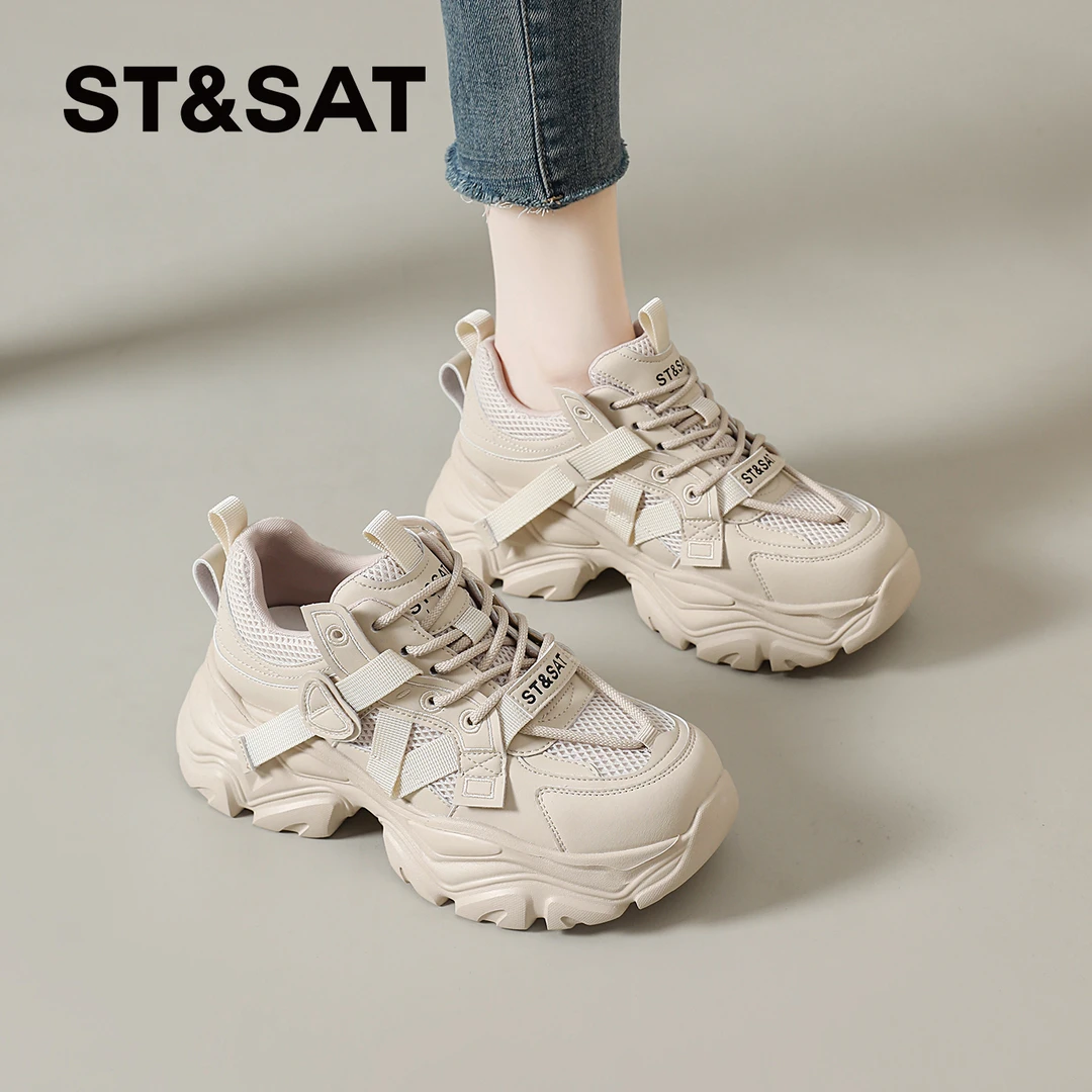 星期六老爹鞋女款2025秋季爆款厚底休闲运动鞋小个子增高鞋显脚小