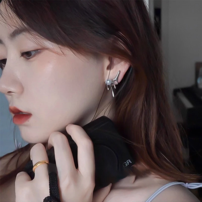 独特耳环2025年新款潮韩国气质网红高级感冷淡风耳饰设计感小众