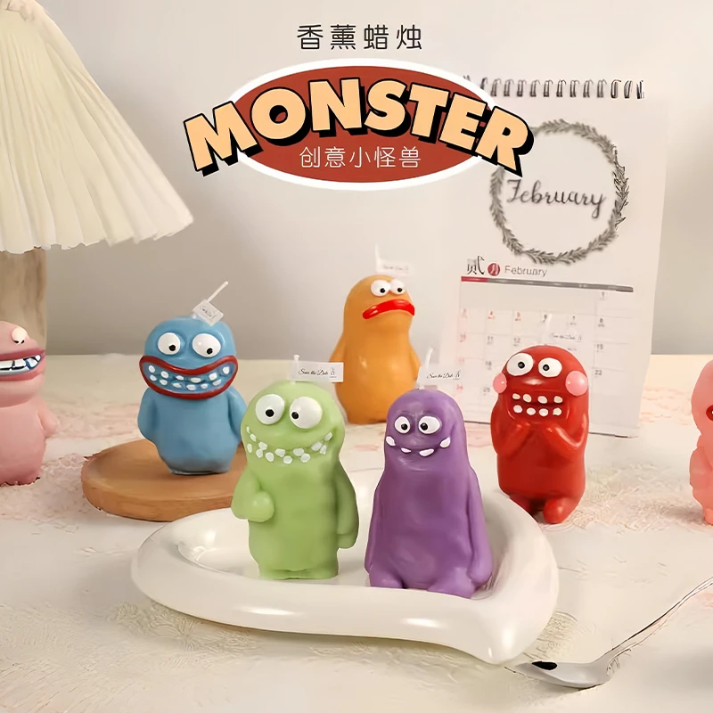 泥土怪蜡烛搞怪手工创意伴手礼胖瘦卡通造型蜡节日香薰蜡烛小礼物