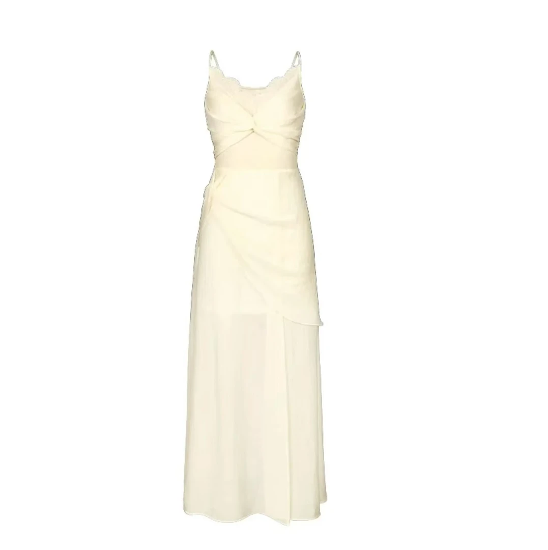 夏季吊带设计师法式流光收腰连衣裙修身长裙时尚女士