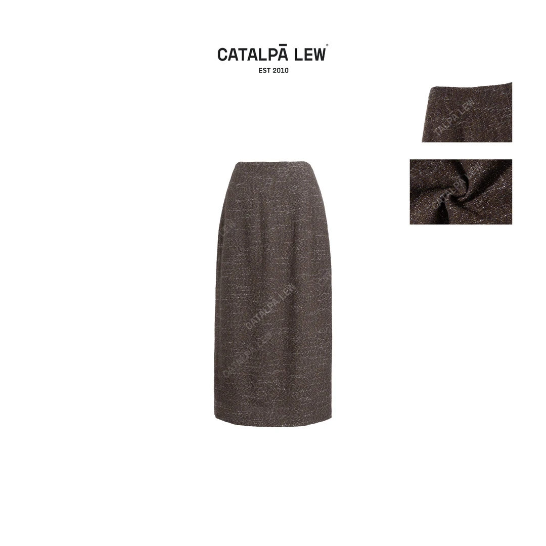 CatalpaLew「秋暮里」墟生美学艺术家系列羊驼毛经典款半裙#C52887
