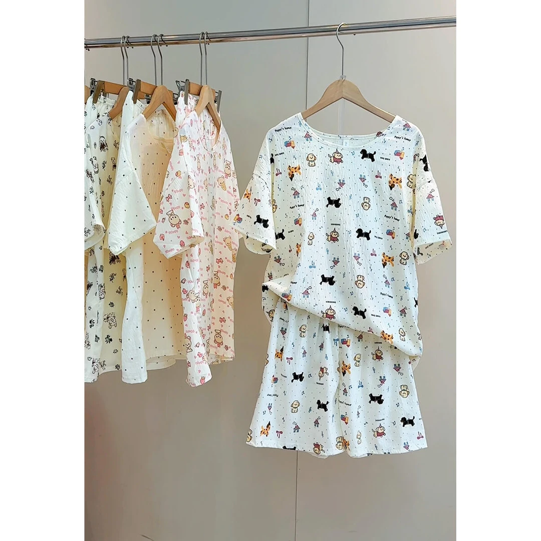 2025新款夏季云朵睡衣女款短袖甜美可爱卡通两件套装薄款家居服