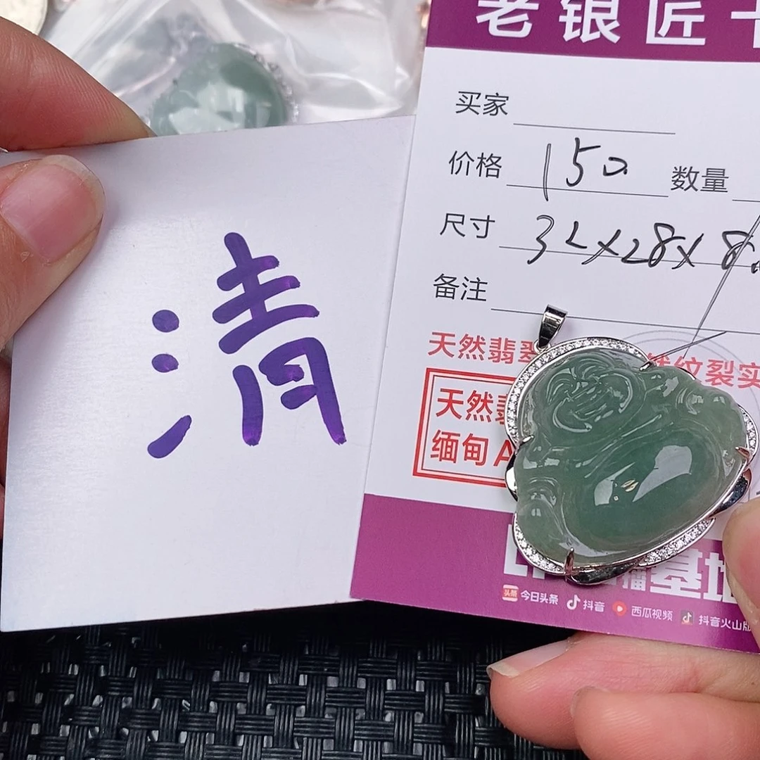 翡翠银S925镶嵌颈饰