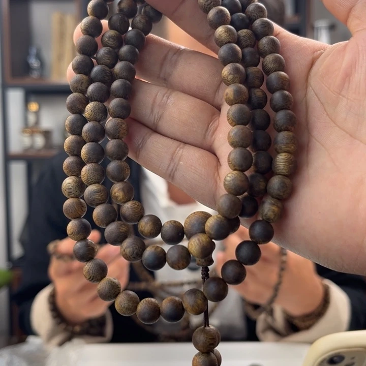 沉香手串奇楠圆珠8mm多圈多样性发一SY-069