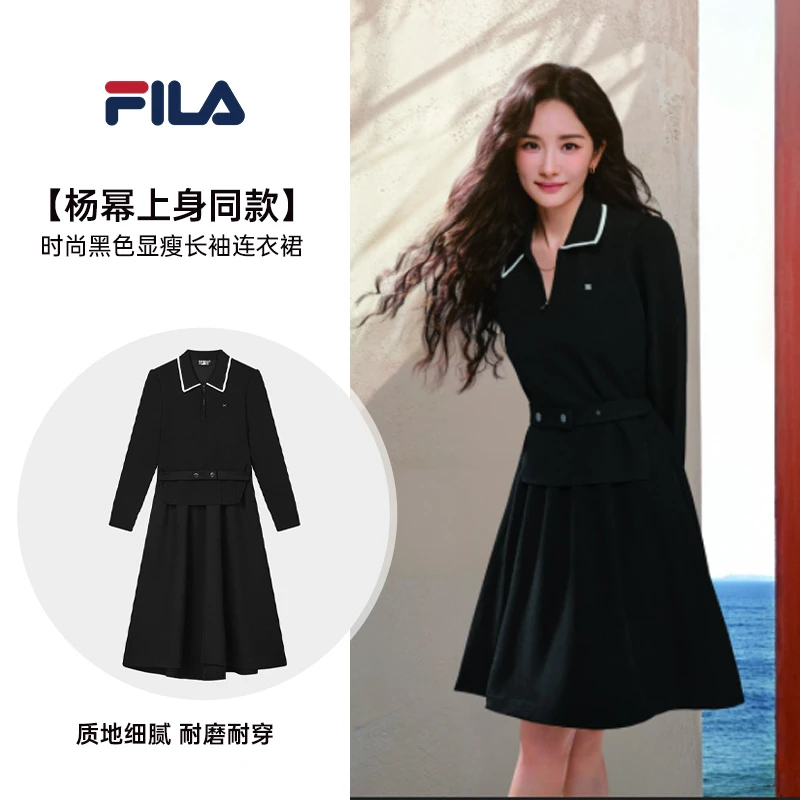 Fila/斐乐Fila/斐乐2025年女收腰显瘦长袖运动连衣裙F11W513301F