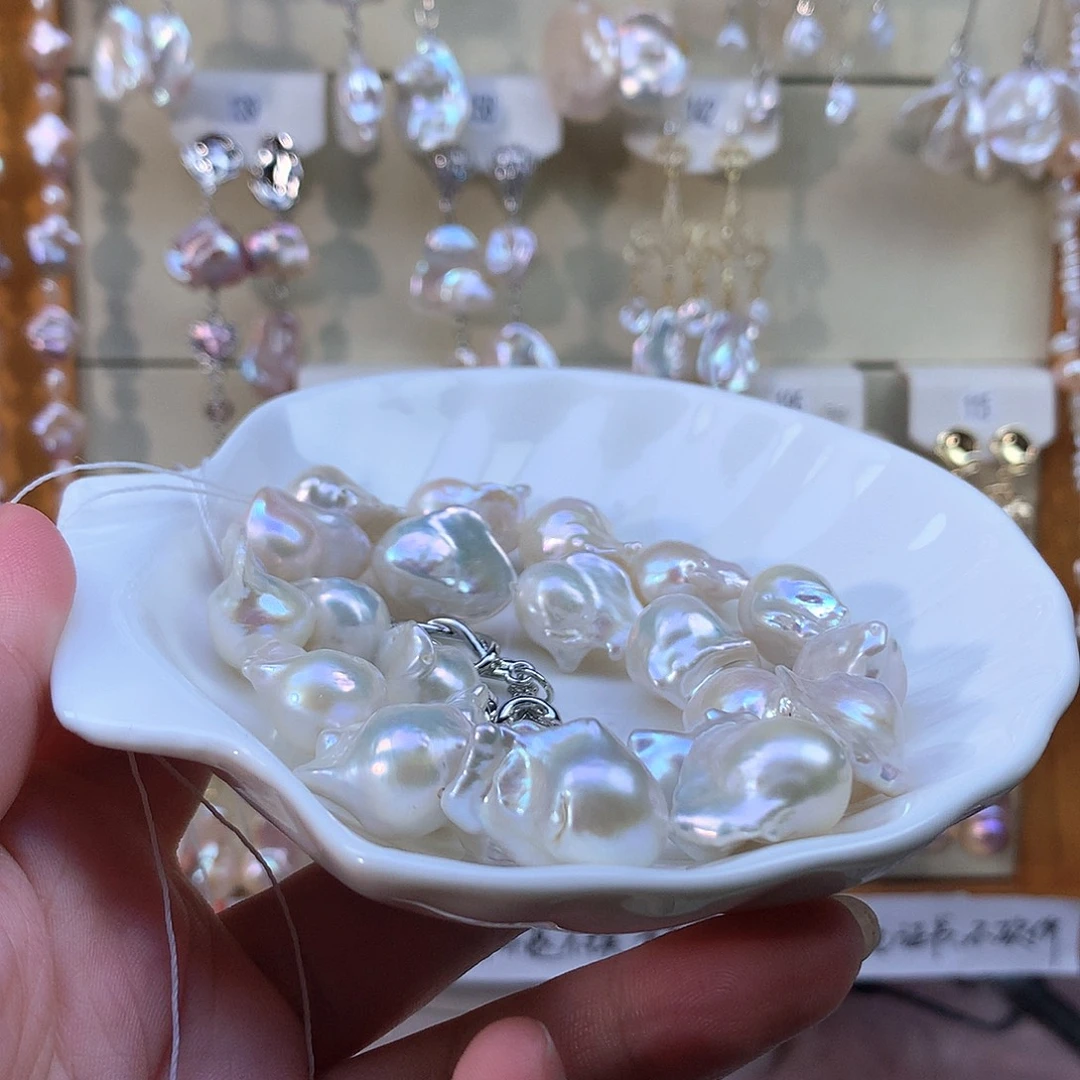 噜***噜合金淡水珍珠耳饰特价项链拍5个