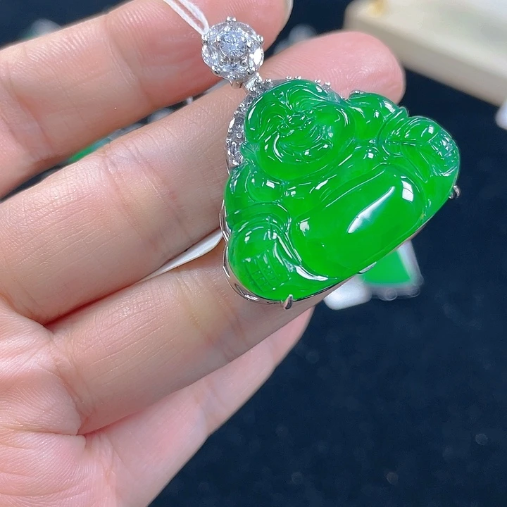 翡翠银S925镶嵌吊坠(不含链)