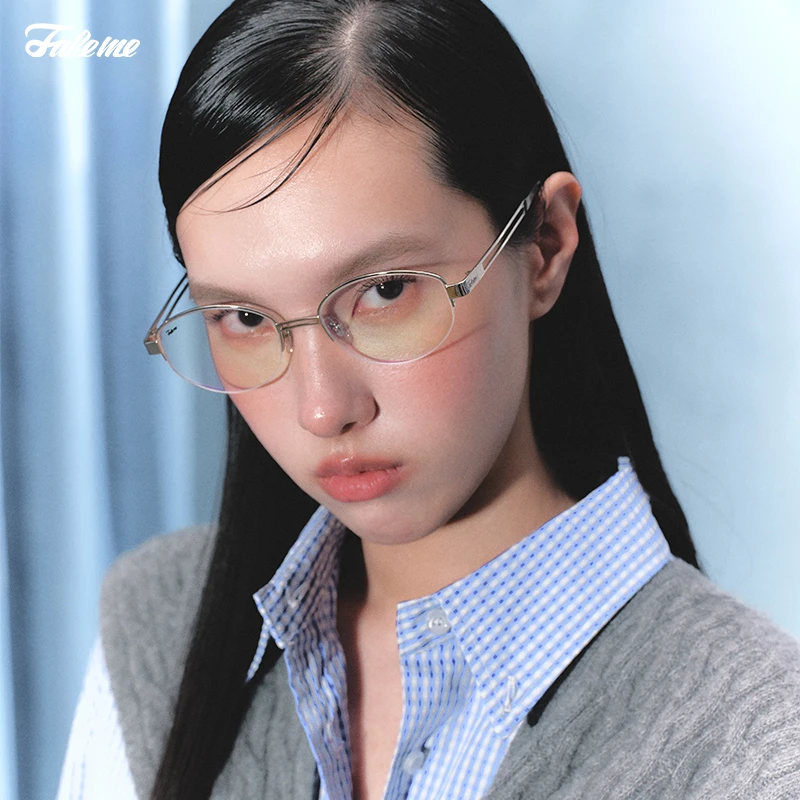 Fakeme吴昕同款金属光学镜架素颜镜可配近视眼镜白月光 backbone