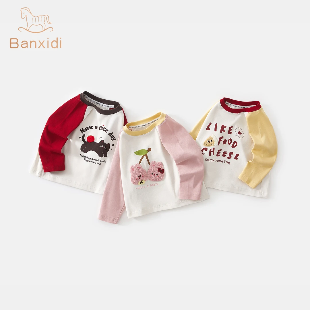 班喜迪女童长袖t恤秋冬款2025新款洋气儿童上衣宝宝套头衣服秋装