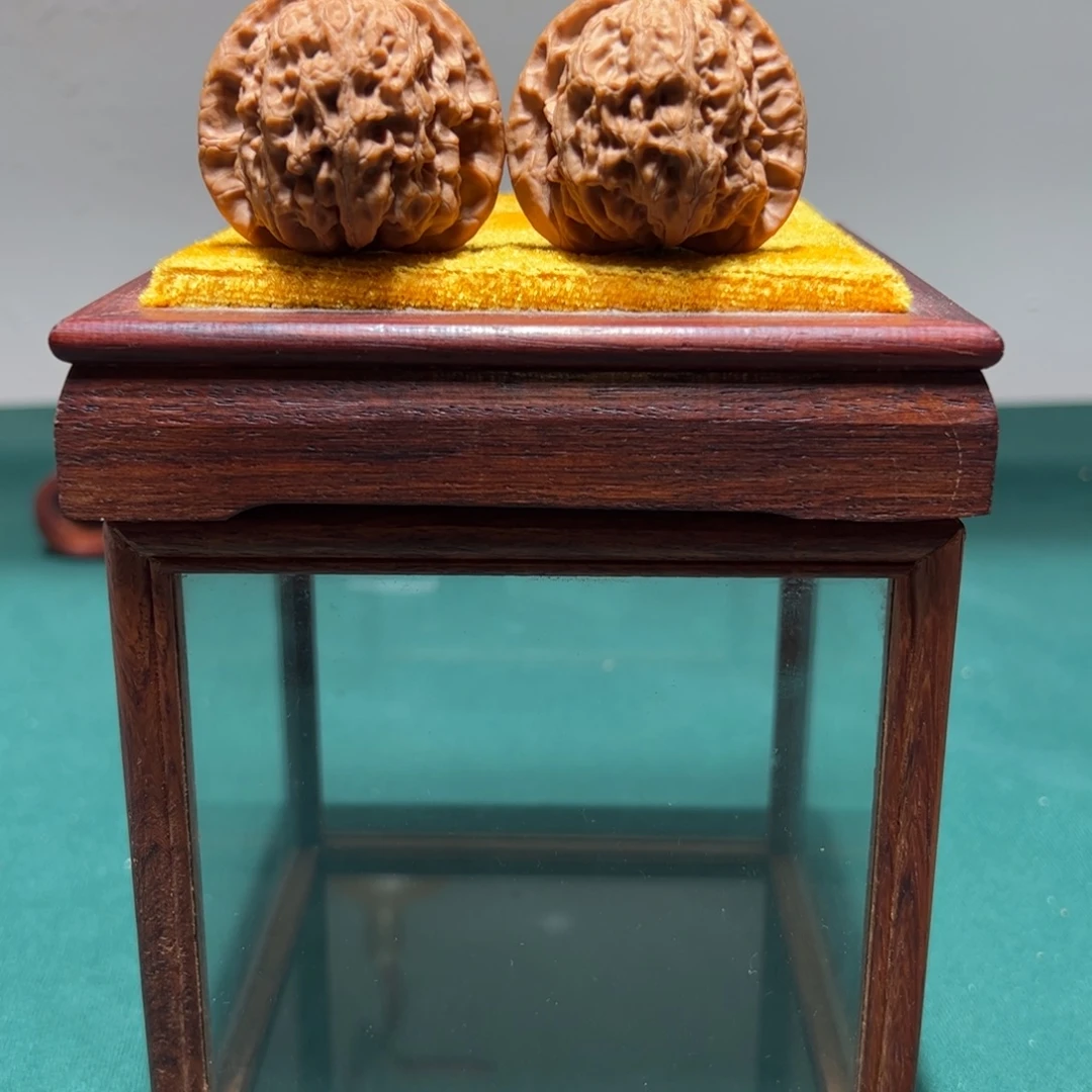 文玩核桃把件梨木台 43 全品