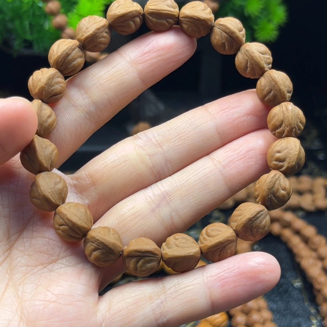 黛***颜桃核手串双龙脊手串