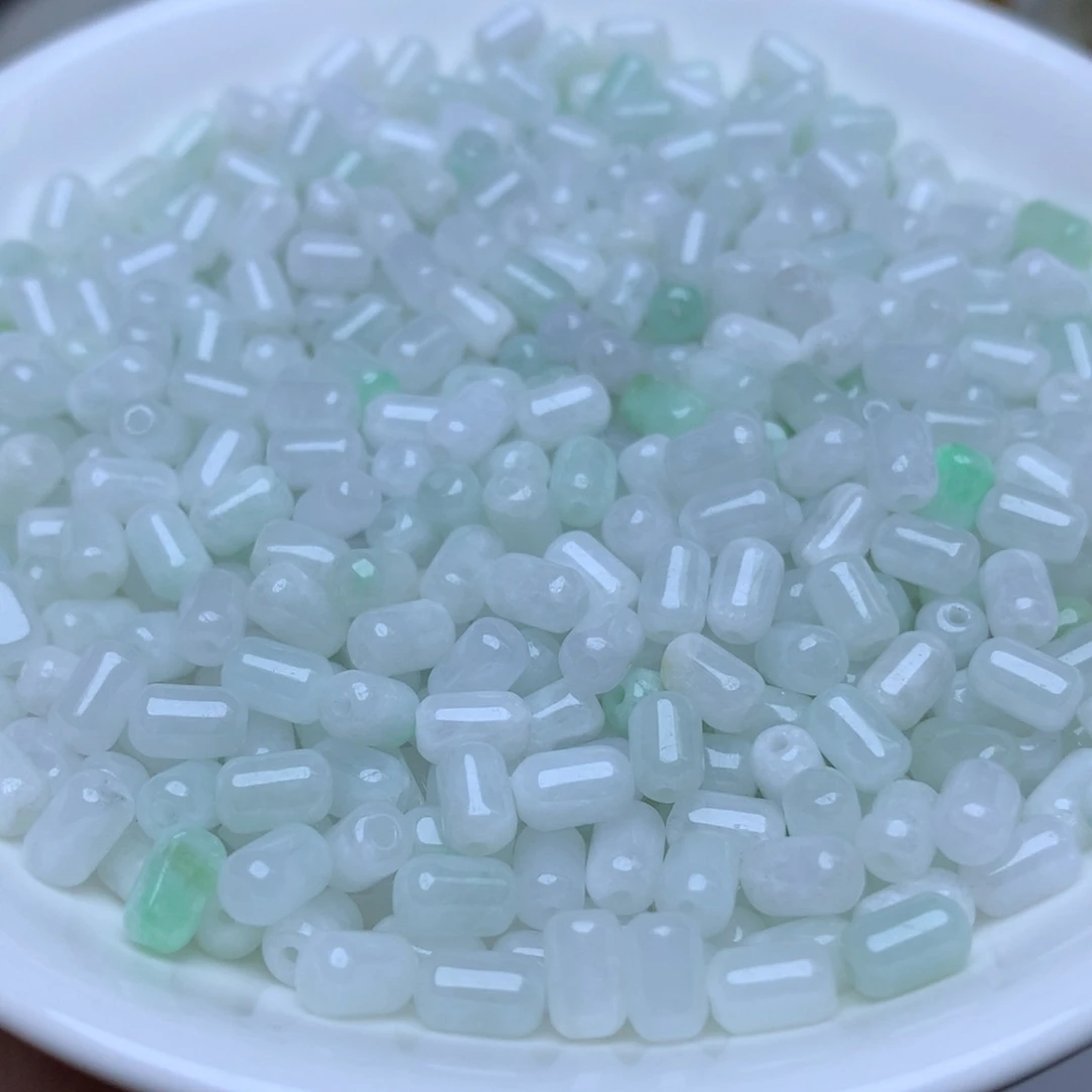 【闪购商品】翡翠手链未镶嵌卡4乘6冰冬瓜珠100个