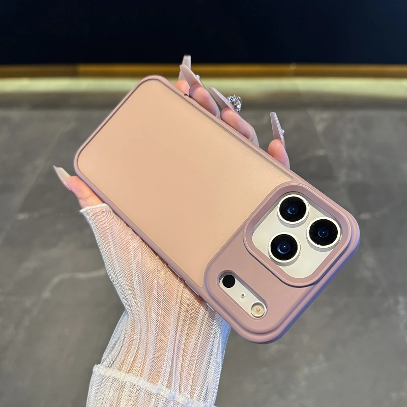 新款灰粉色适用于苹果17promax手机壳半透磨砂iPhone17air全包16