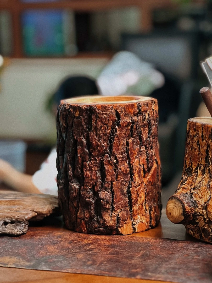 天然带皮原木笔筒，收纳桶，置物桶（一物一拍以直播间展示为主）