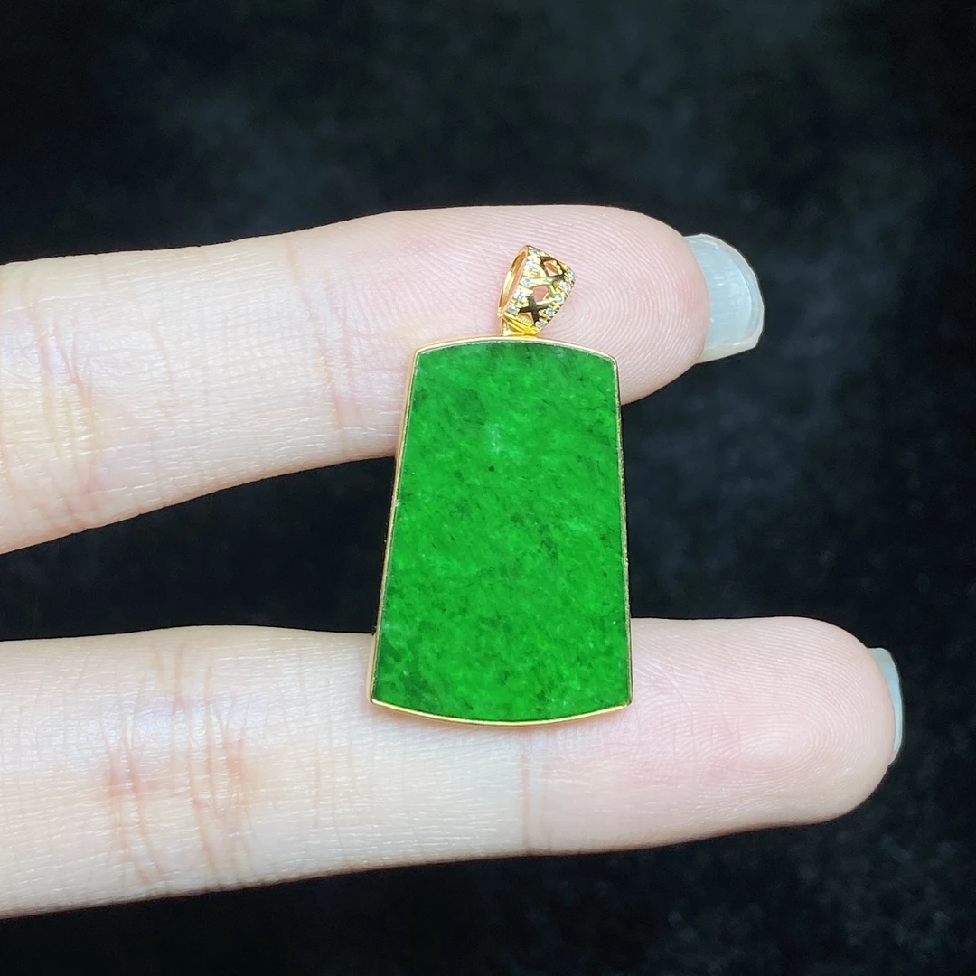 【小北好物】18K金翡翠吊坠约16*23mm【多样性发一件】QH134X141