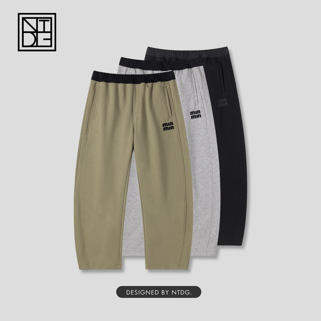 春季新款抽绳撞色字母刺绣香蕉裤81506