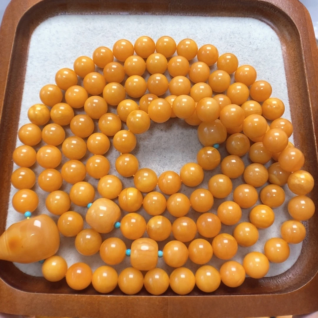 蜜蜡未镶嵌项链108