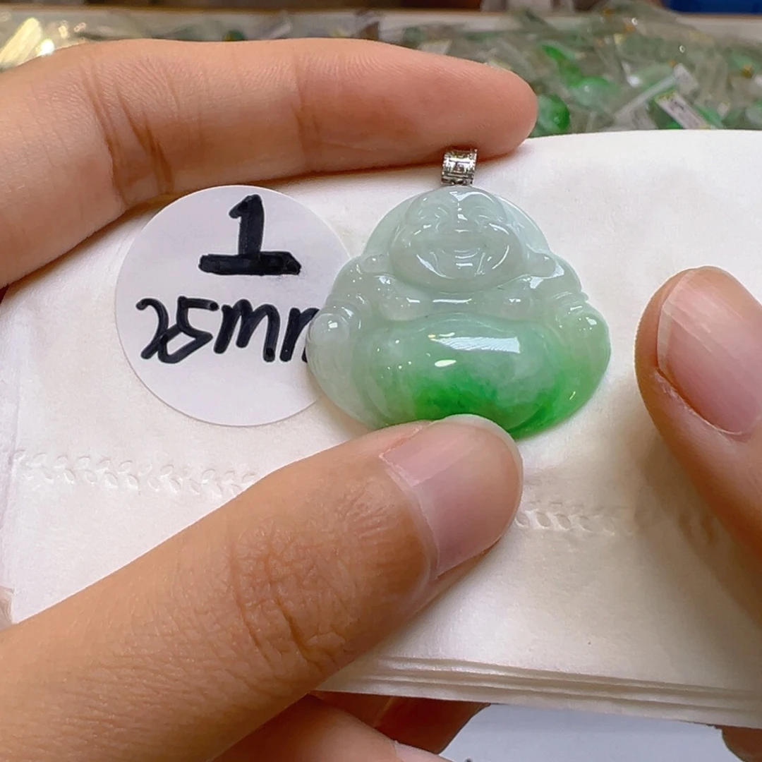 吊坠(不含链)18K金镶嵌翡翠