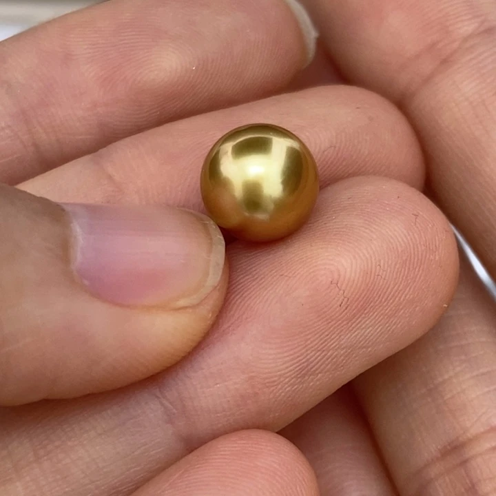 海水珍珠裸珠金珠8.5