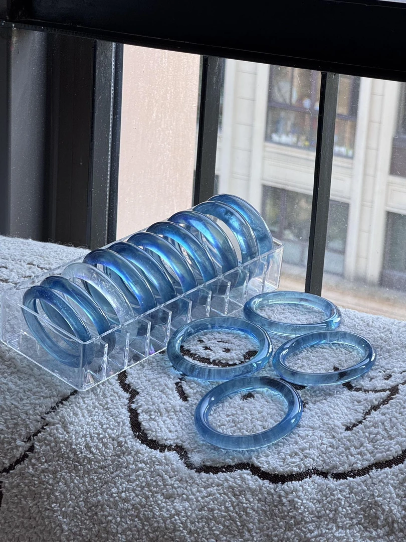 非金属木质手镯 1500-2W可可托海深色魔鬼蓝圣玛丽亚色系海蓝色