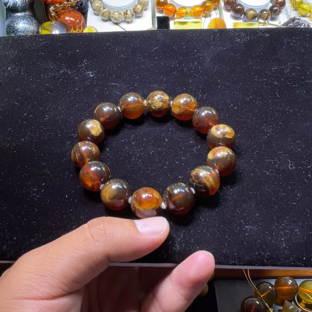 未镶嵌琥珀手串缅甸琥珀溶洞蜜手串16+规格