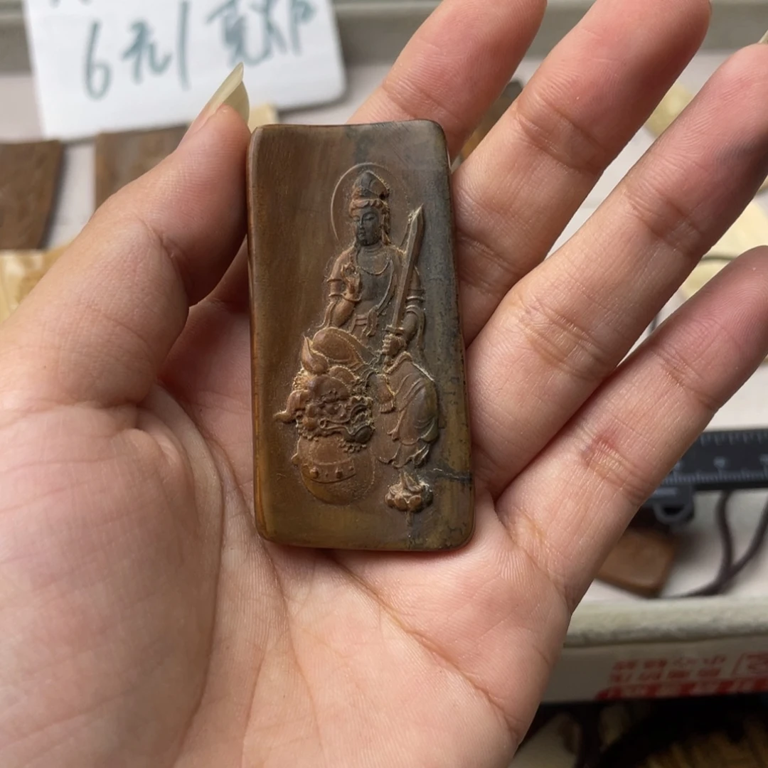 猛犸象牙手串/手链/手镯文殊菩萨有瑕特价