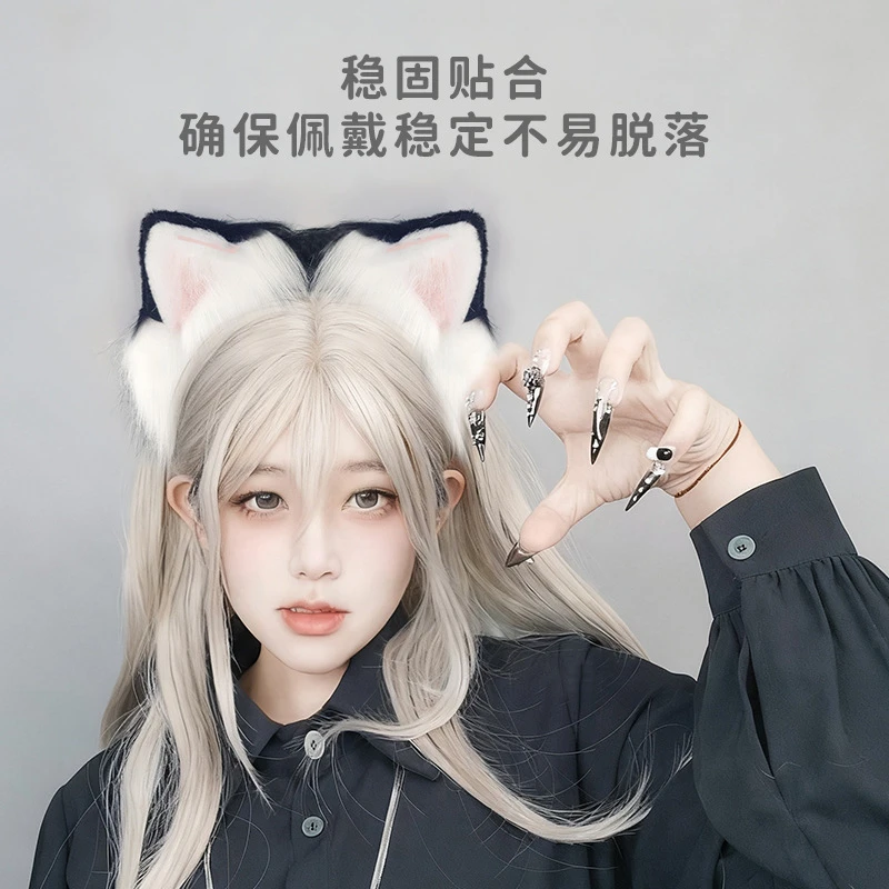 电动机芯重力感应可动毛绒狐狸兽耳头箍漫展头饰重力感应兽耳头饰