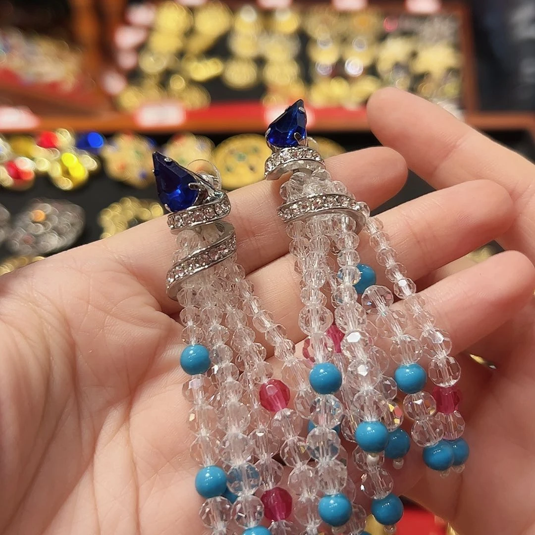 琉璃铜合金锆石铁合金耳钉