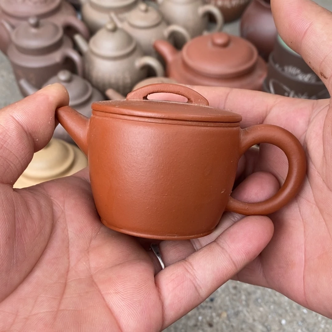 茶壶紫砂老朱泥汉瓦80cc