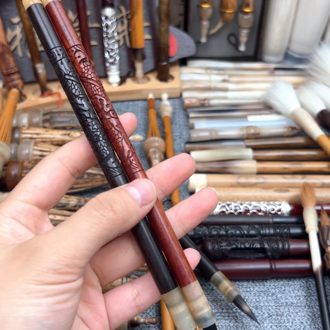 定制 三花紫毫 一套黑檀红檀