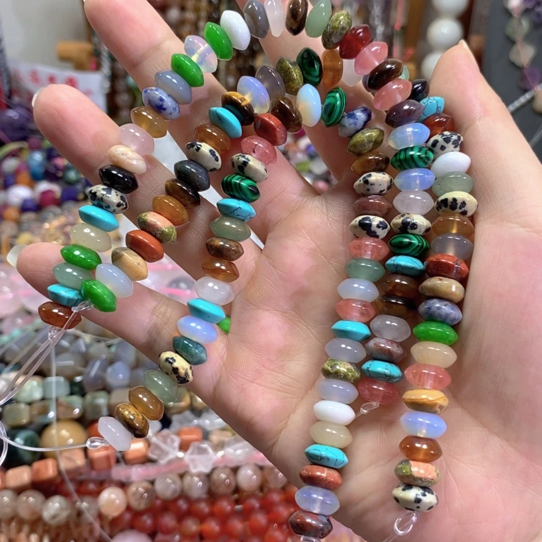 未镶嵌玛瑙/玉髓珠宝半成品多宝飞碟半条卡10mm