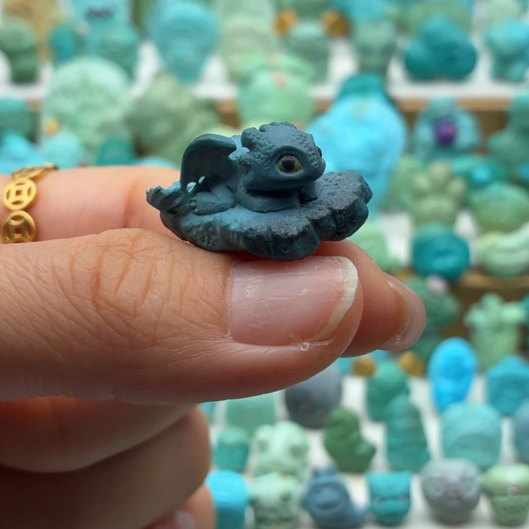 绿松石未镶嵌乌金无牙仔