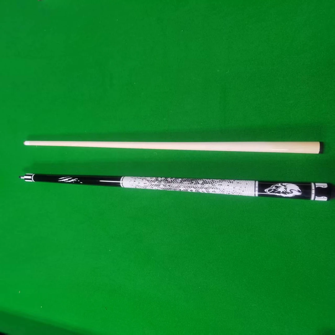 【黑浪】美式慢八牙1/2分体大头台球杆适用于中式斯诺克中八