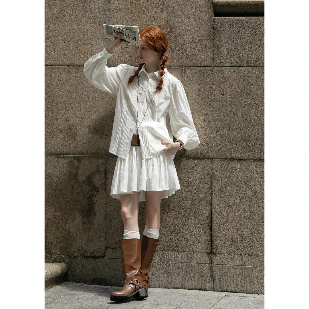 MELLIIY通勤休闲慵懒衬衫半身裙两件套65231862