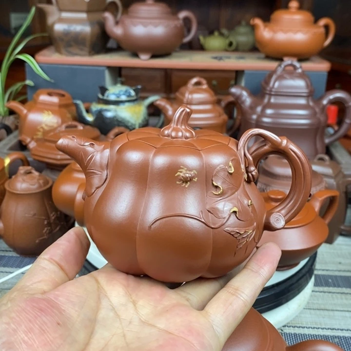 茶壶紫砂南瓜360cc原矿龙血砂紫砂特价