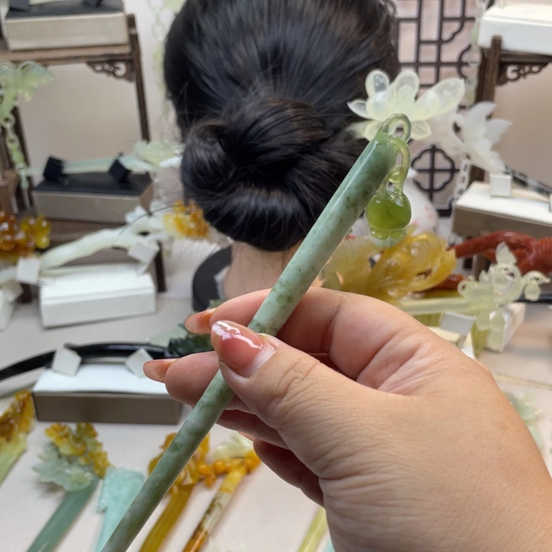 未镶嵌蛇纹石玉发饰