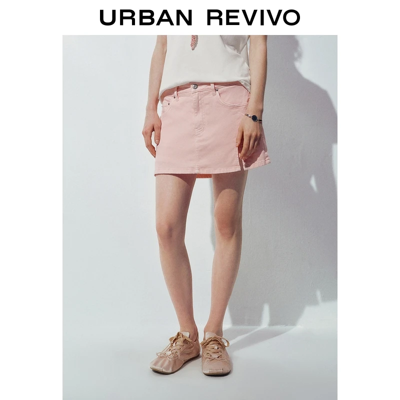 UR2025秋季新款女装简约多巴胺小开衩休闲短裤UYY850196+