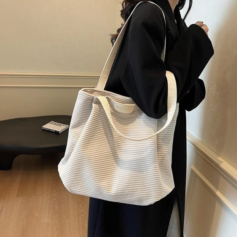 2025新款时尚帆布包文艺大学生春夏潮女士单肩包休闲大容量托特包