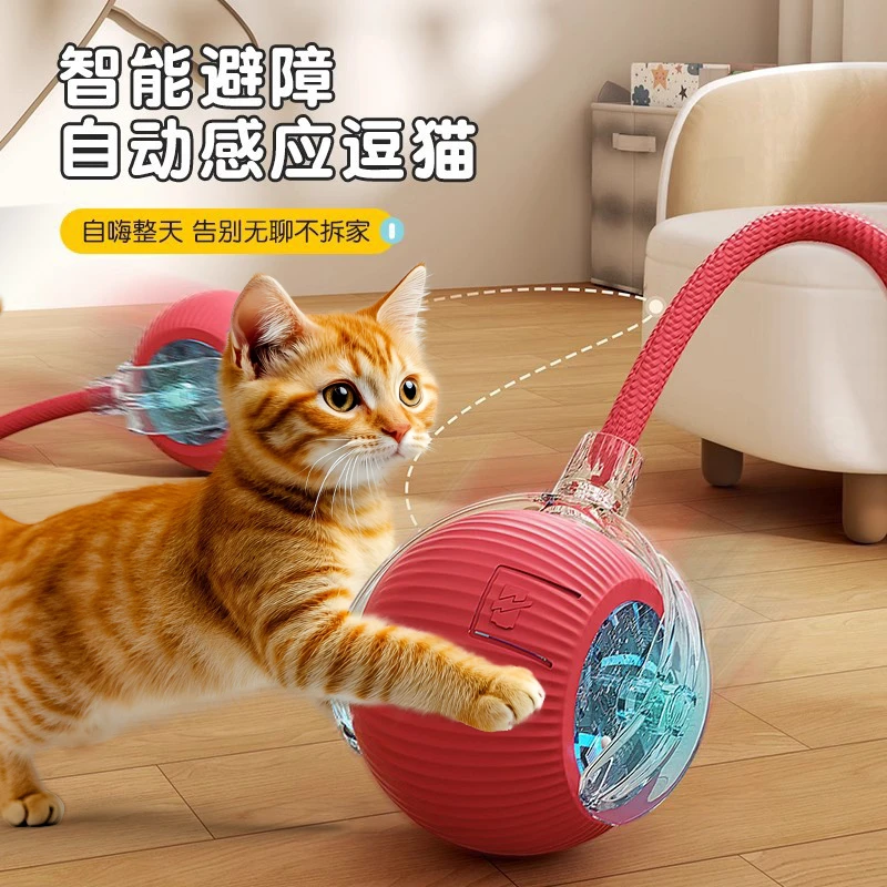 【养宠装备】智能滚滚球电动玩具猫解闷逗猫球猫咪悬浮带绳玩具