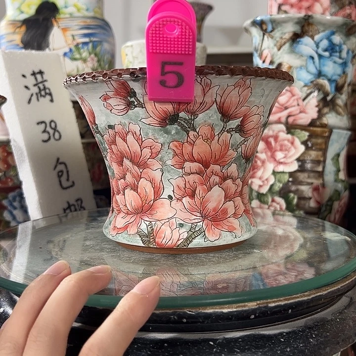 景德镇手绘花盆满38包邮偏远地区除外