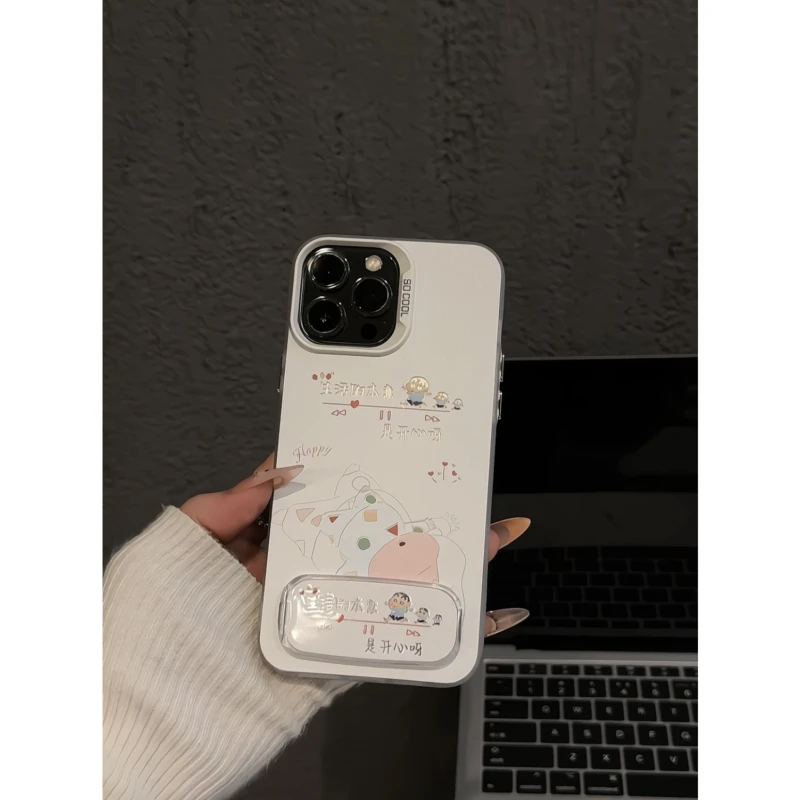 ins适用苹果16pro创意iPhone15手机壳磨砂彩银华为mate70瘫倒小新