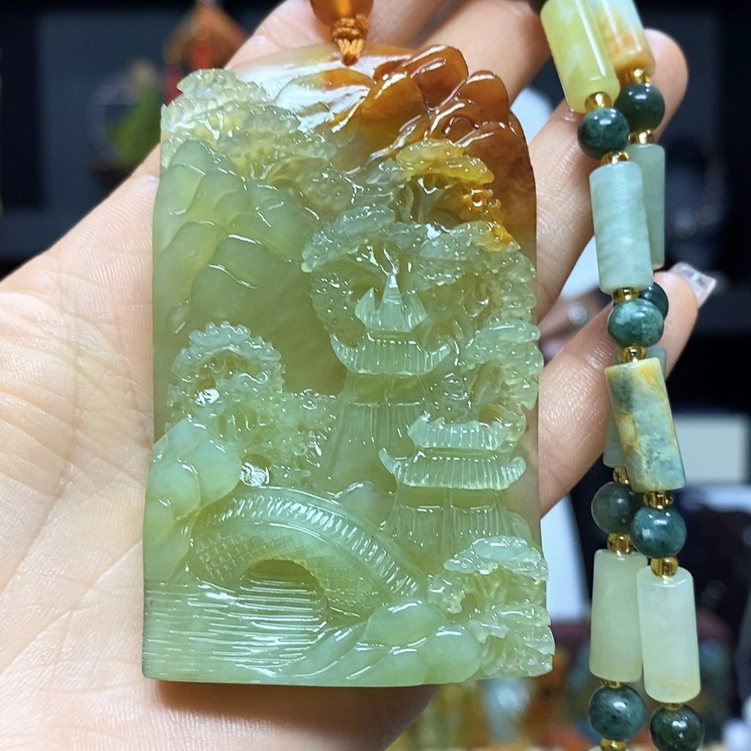 岫玉未镶嵌挂件吊坠