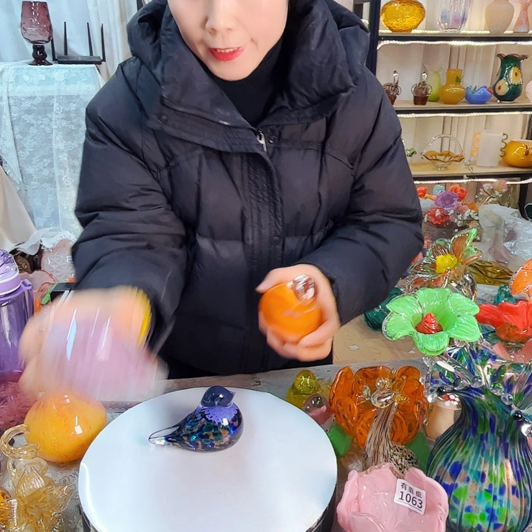 鸟家悦美居琉璃摆件