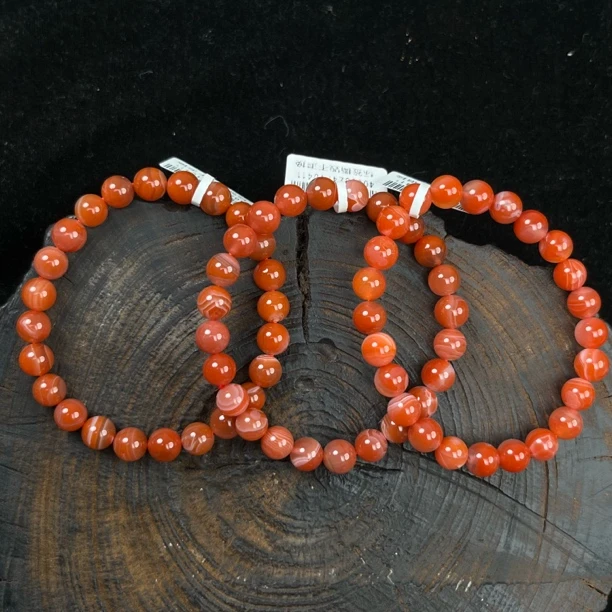 原矿无优化保山南红廊坡锦红高山流水6-7mm单圈手串多样性发1