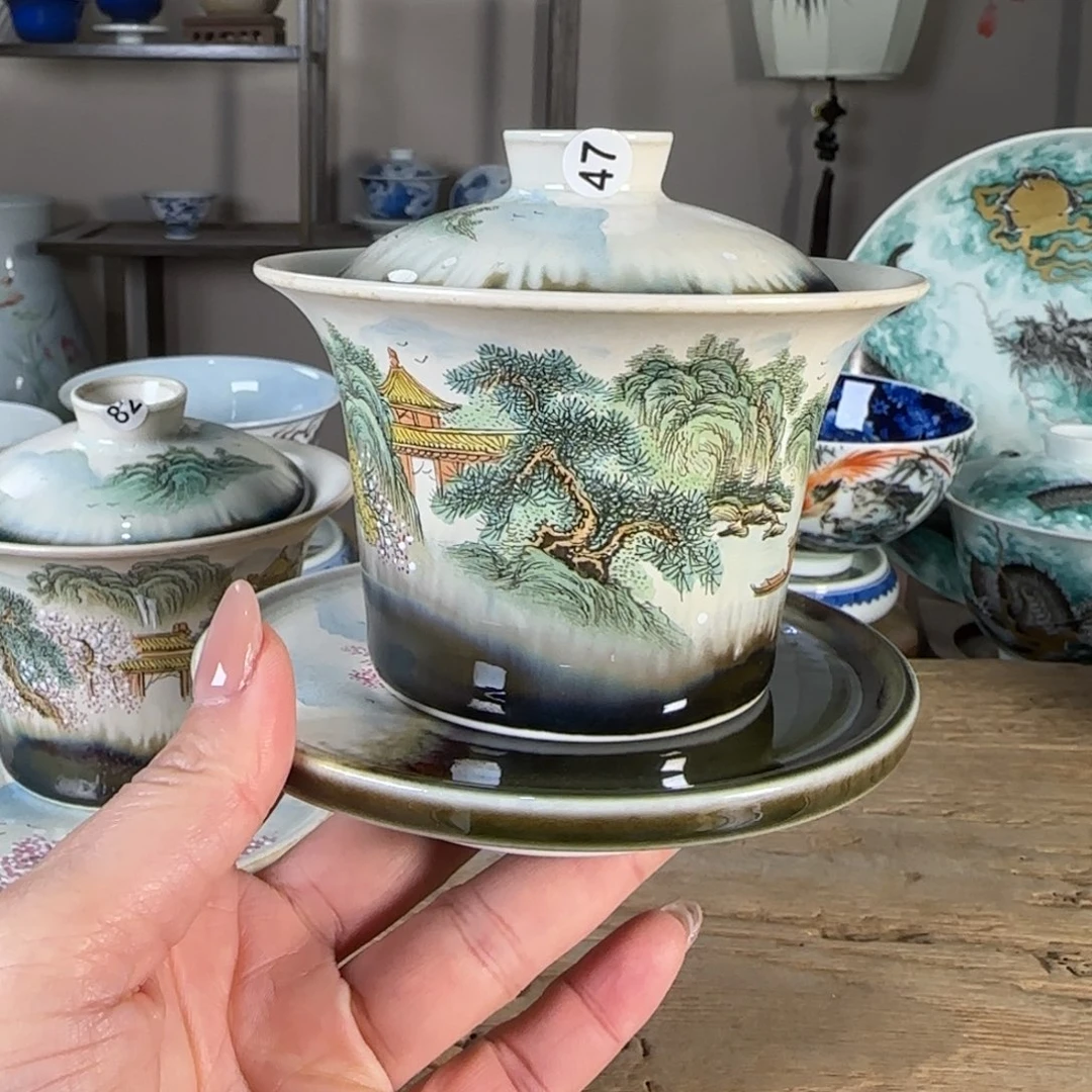 杯是***月景德镇陶瓷柴烧多人