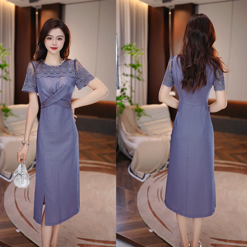 【紫雾风琴】2025夏季新款连衣裙收腰显瘦气质长裙轻奢女人味打底裙