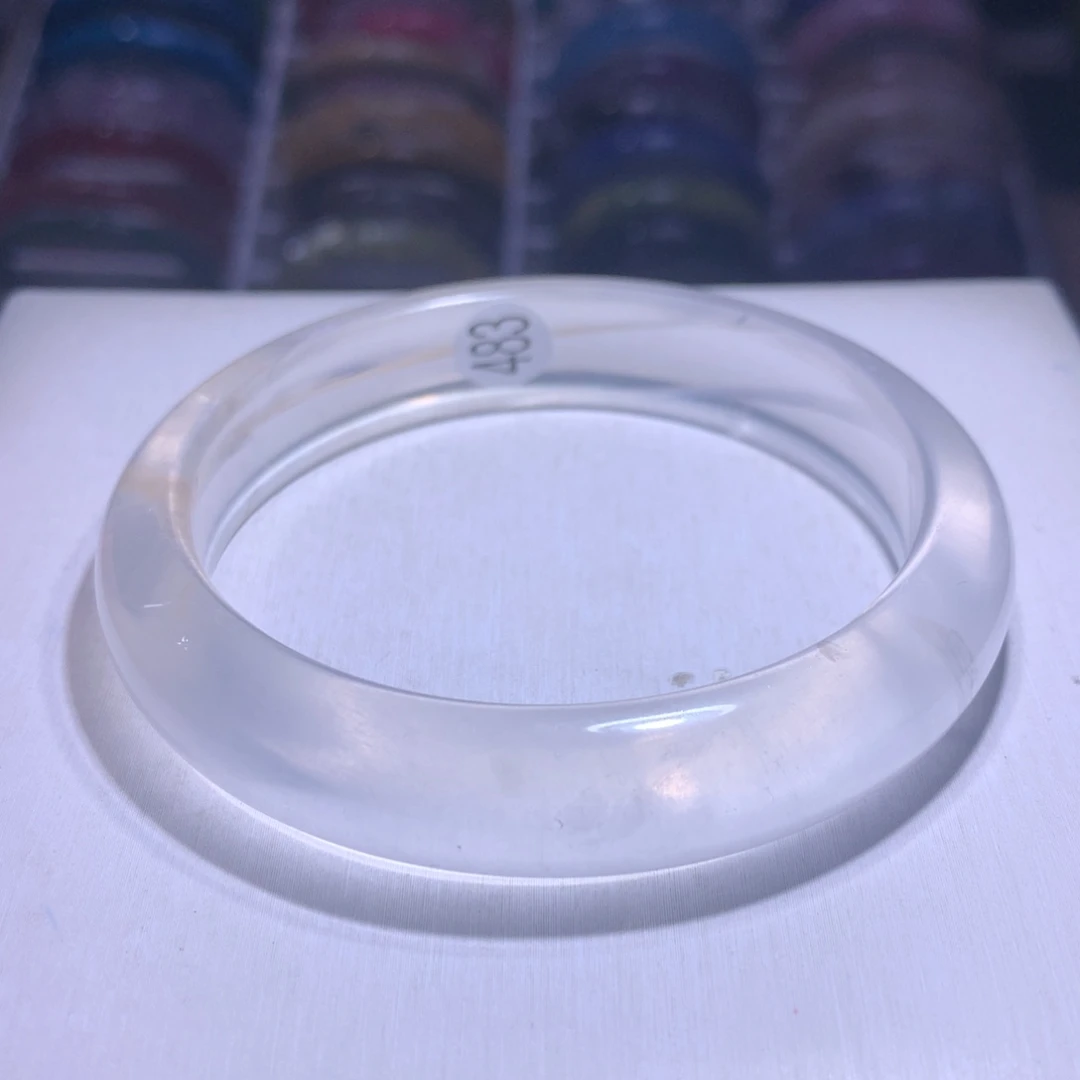 水晶手镯银S925镶嵌奶白61.2圈483