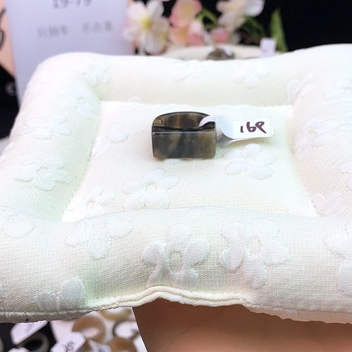 和田玉（糖玉）未镶嵌戒指W10虎皮马鞍内径16.9